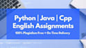python java  cpp and english assignment