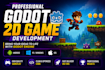 develop a professional 2d game in godot engine for PC, android, and ios