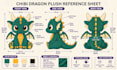design a custom plush reference sheet for plush toy or stuffed animal