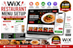 create wix restaurant menu, online ordering and PDF menu