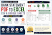 convert bank statement PDF to excel, CSV, and google sheets
