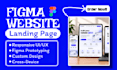 design website landing page with responsive UI UX and prototype design on figma
