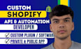 do shopify api integration, order automation, ecommerce api, custom shopify app