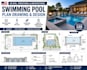do US civil structural architectural swimming pool plan drawing with design