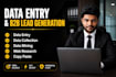 do b2b lead generation, data entry, web research