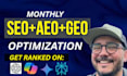 provide ai seo, llm optimization, aeo, and generative engine optimization