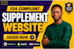 build fda compliant supplement website, private label, supliful, peptide website