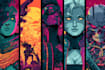 do cyberpunk futuristic city art