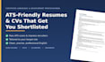 proofread and write a professional, ats friendly resume and CV