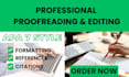 proofread, format and edit in apa  7 citation style