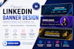design a professional linkedin banner, cover and profile background