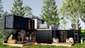 design shipping container house tiny house cabin house 3d render
