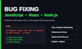 fix bugs and errors in your javascript and react code