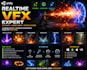 create unity realtime vfx using vfx graph, shader graph, particle system