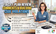 fix city plan review comments and building code violations