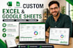 design custom air bnb excel spreadsheet and google sheets dashboard