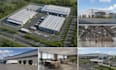 model 3d warehouse, factory masterplan with 3d renders  industrial building