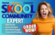 do skool community promotion, increase skool members, podia community setup