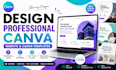design professional canva website, canva template