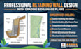 design retaining wall with grading and drainage plans