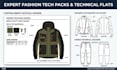 create fashion tech pack, clothing tech pack and technical flats