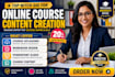 create online course content, elearning course curriculum, and training manual