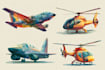 draw aircraft, helicopter, airplane into a vector