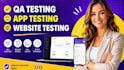 qa testing, app testing, website testing