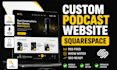 build custom squarespace podcast website show notes, RSS feed podcast website