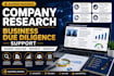conduct business due diligence and company research