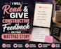 read and give constructive feedback on your wattpad story