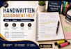 write neat handwritten assignments and study notes