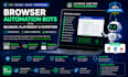 create browser automation bots using selenium, playwright, and puppeteer