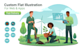 design modern flat vector illustrations for web, app