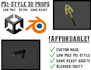 create ps1 style low poly props