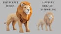 create low poly papercraft models and printable templates