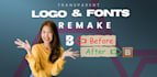 remake clean transparent logo and change font