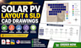 create solar pv layout and sld cad drawings usa