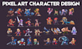 make pixel art character, sprite sheet, game assets, pixel animation