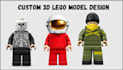 do 3d lego model design, moc car toy 3d model, 3d lego design