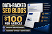 write data backed SEO blog posts in your brand voice