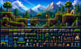 pixel art tileset, 2d game tilemap environment, rpg maker, pixel art background