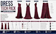 create dress tech pack with 3d mockup manufacturer ready