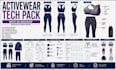 create activewear tech pack with 3d mockup manufacturer ready