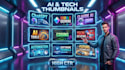 design high CTR ai and tech youtube thumbnails