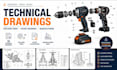 create technical drawings technical illustrations and exploded view drawings