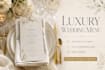 be luxury wedding menu cards, editable canva wedding menu designer