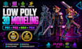 create rig texture animate stylized low poly 3d models in ps1 ps2 n64 psx styles