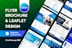 do editable canva flyer, canva brochure and leaflet design