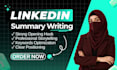 write a professional linkedin about section and bio